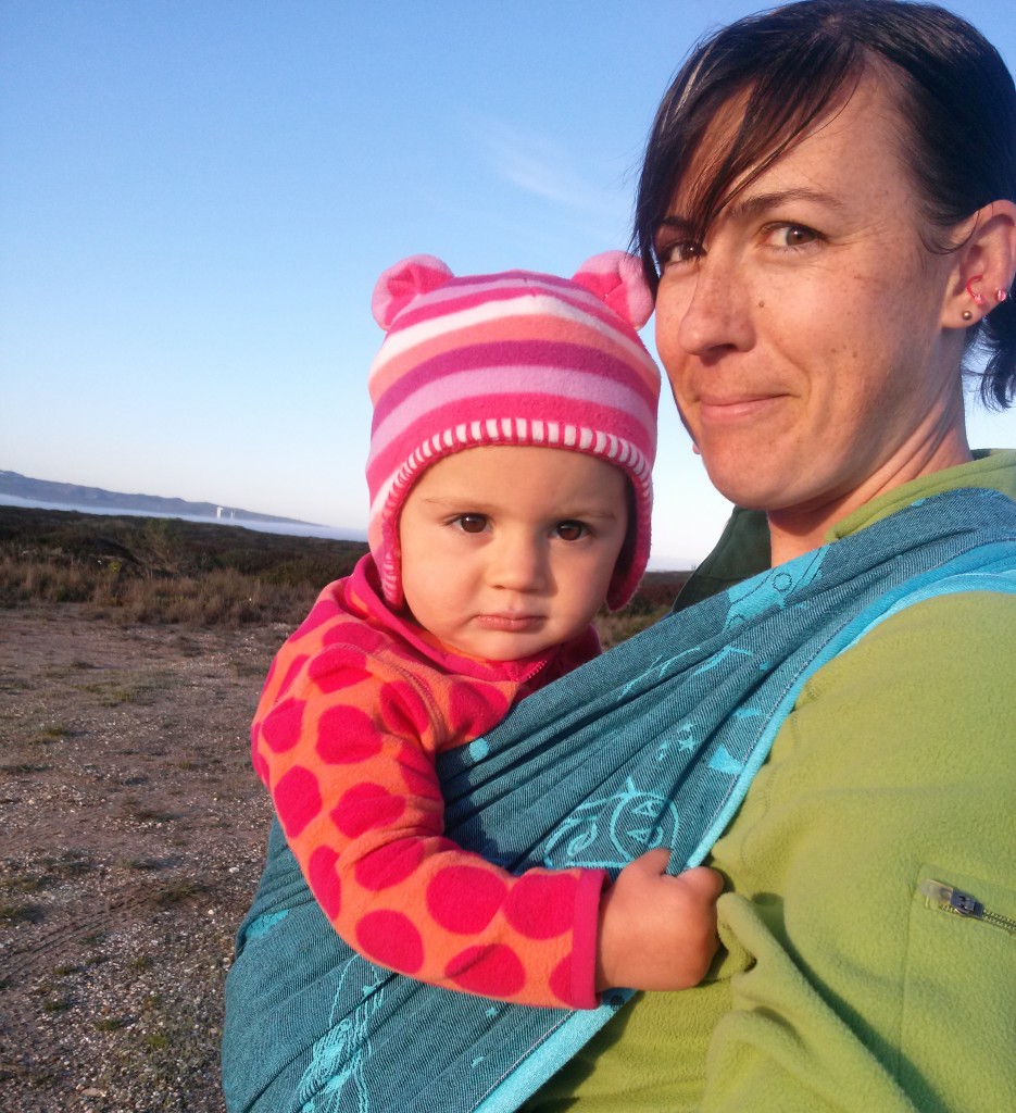 Babywearing Central coast babywearing at the Air Force Base during a Rocket Launch.