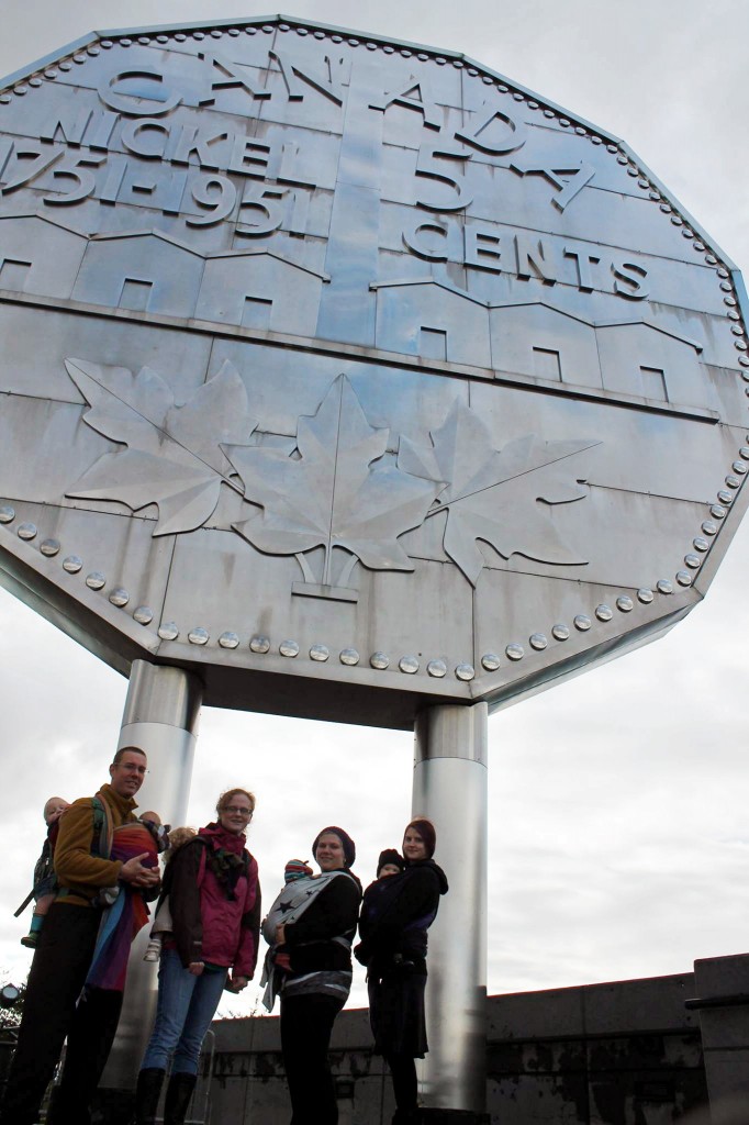 Sudbury Babywearing Group with the Big Nickel in Ontario