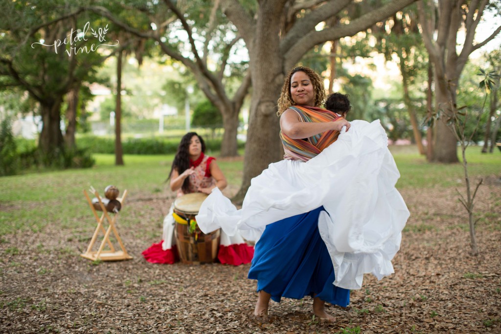 BombaDanceBabyWrapping Dancing Bomba with baby in a wrap