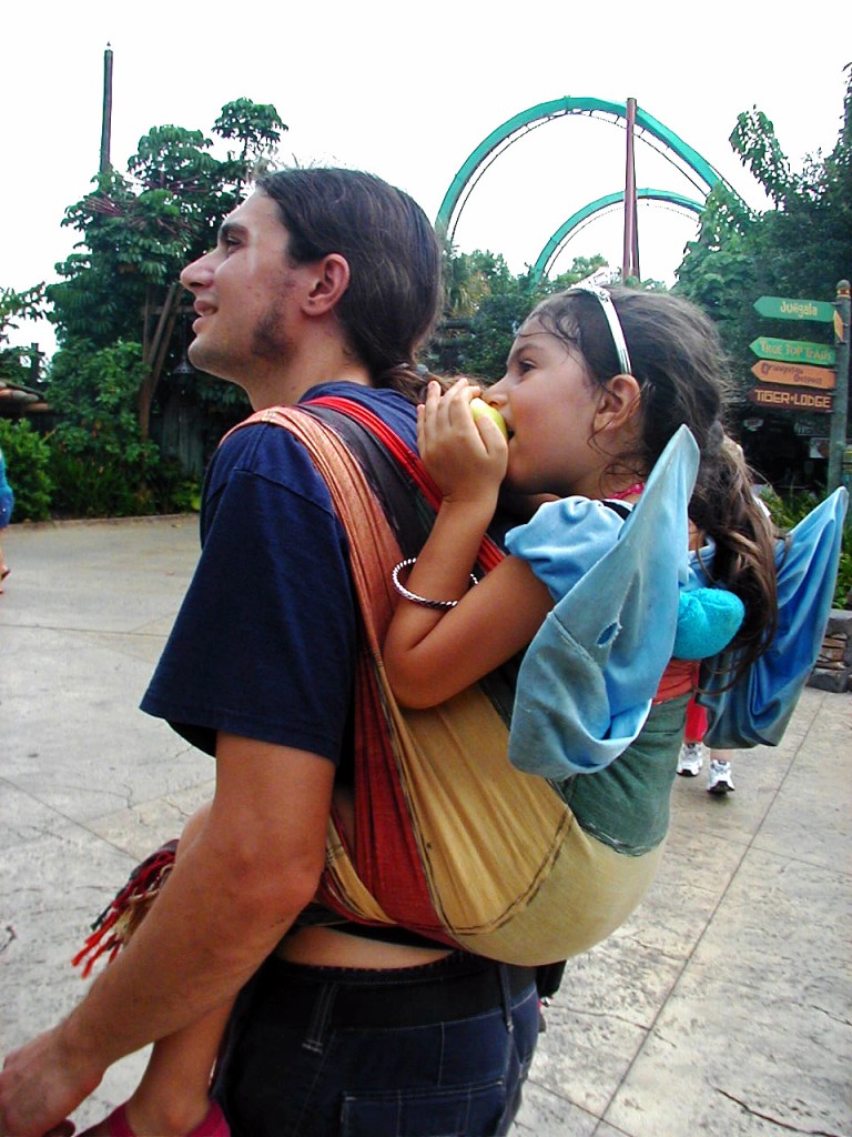 4 year old Rucksack Carry with Dad