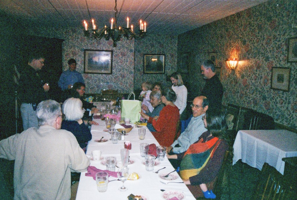 Wrapped up at a Family Reunion at a Restaurant